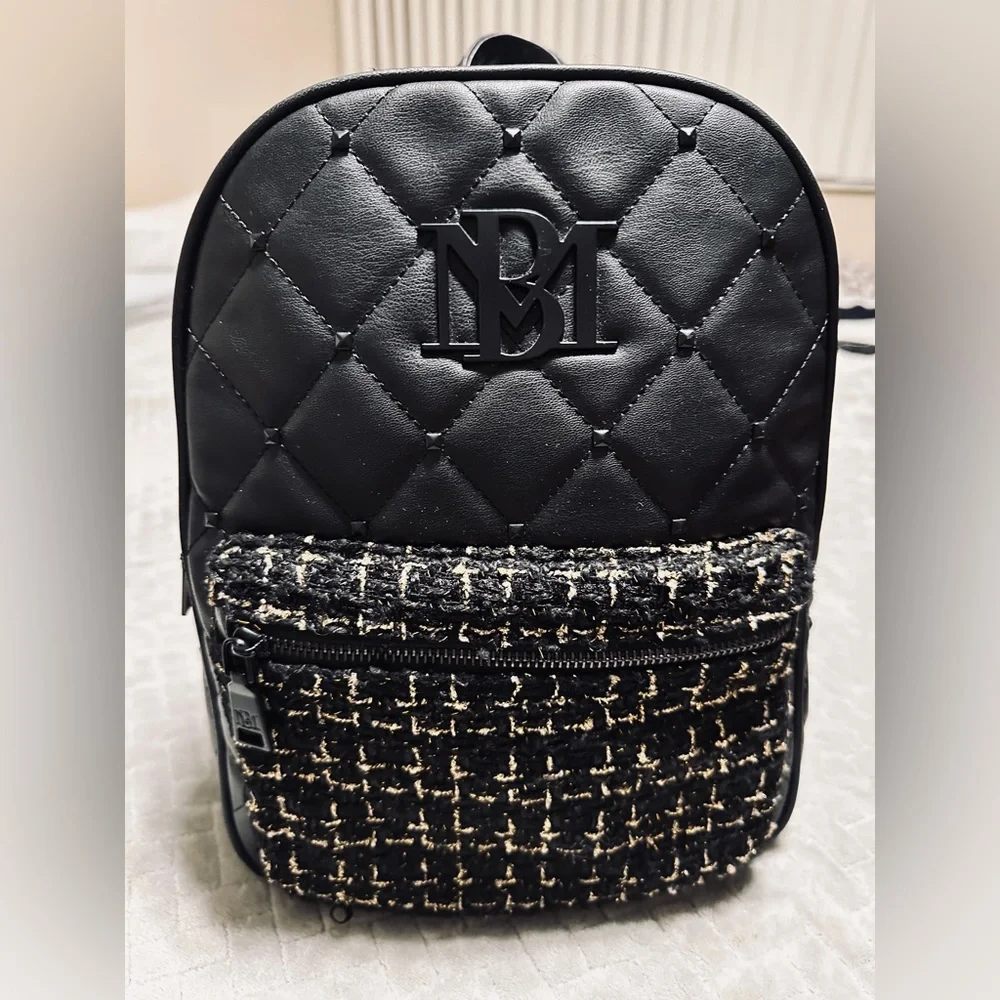 Badgley Mischka Diamond-Quilted Nylon Backpack